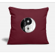 Electric Guitar Yin Yang Black White Musician Rock Burgundy Pillow